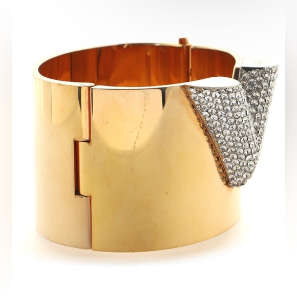 Louis Vuitton Essential V Cuff Bracelet Metal with Crystals - Picture 2 of 16